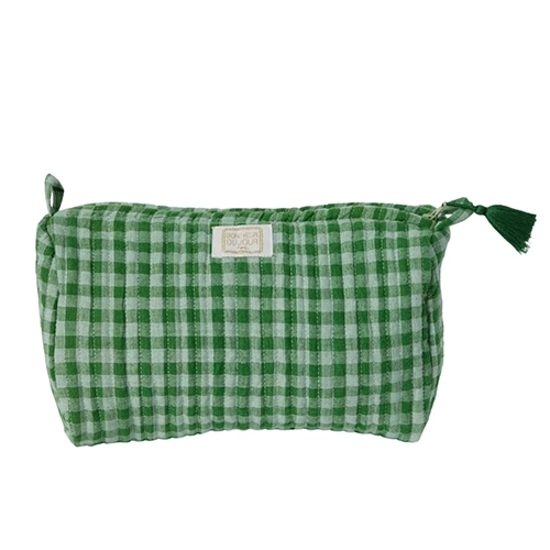 Trousse de toilette Vichy vert