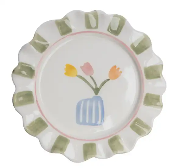 Assiette grès émaillé bicyclette