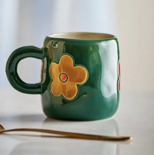 Tasse fleuri ADDY Verte