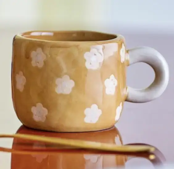 Tasse  Mimi fleuri Ocre