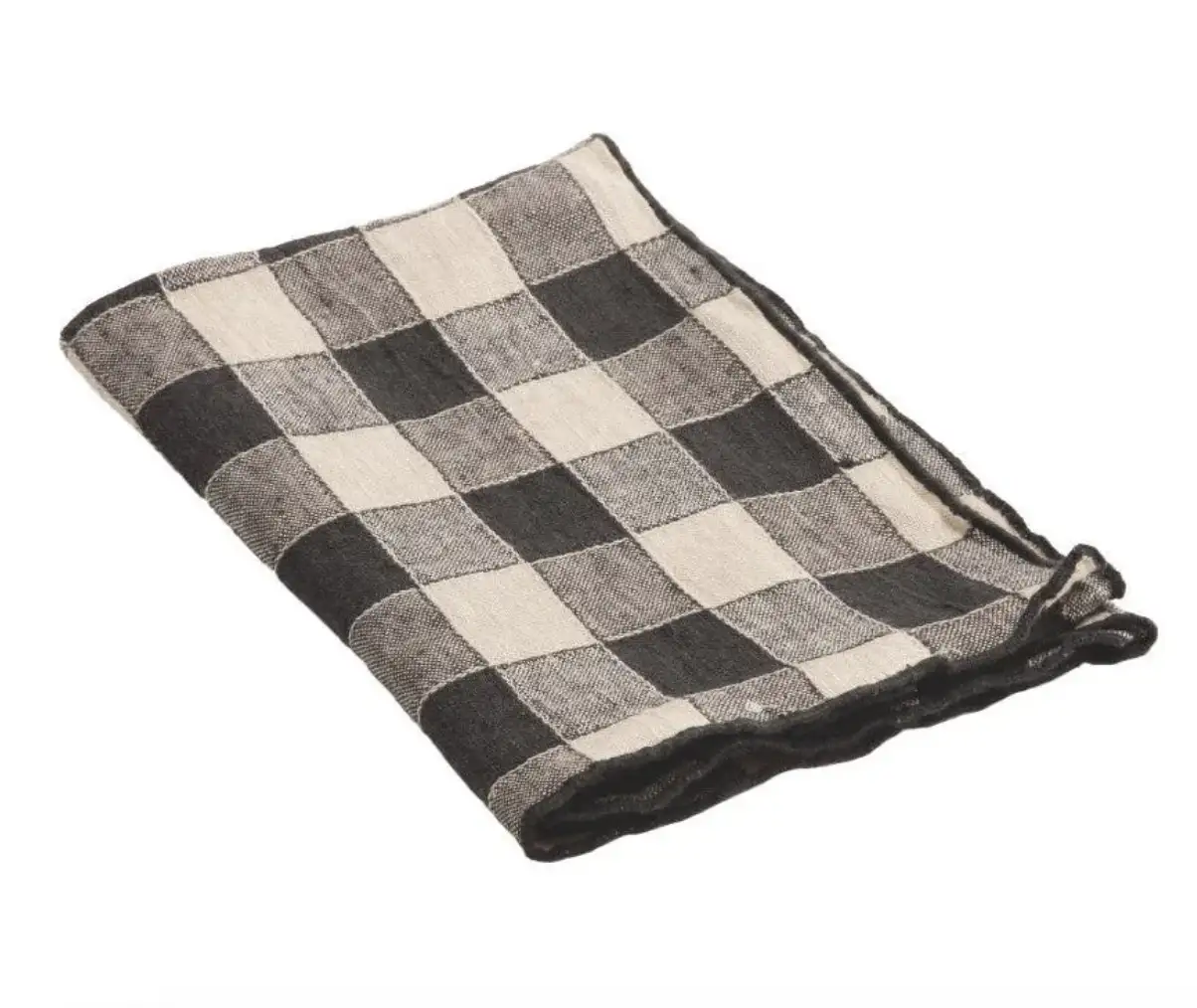Serviette Vichy Vintage Fusain