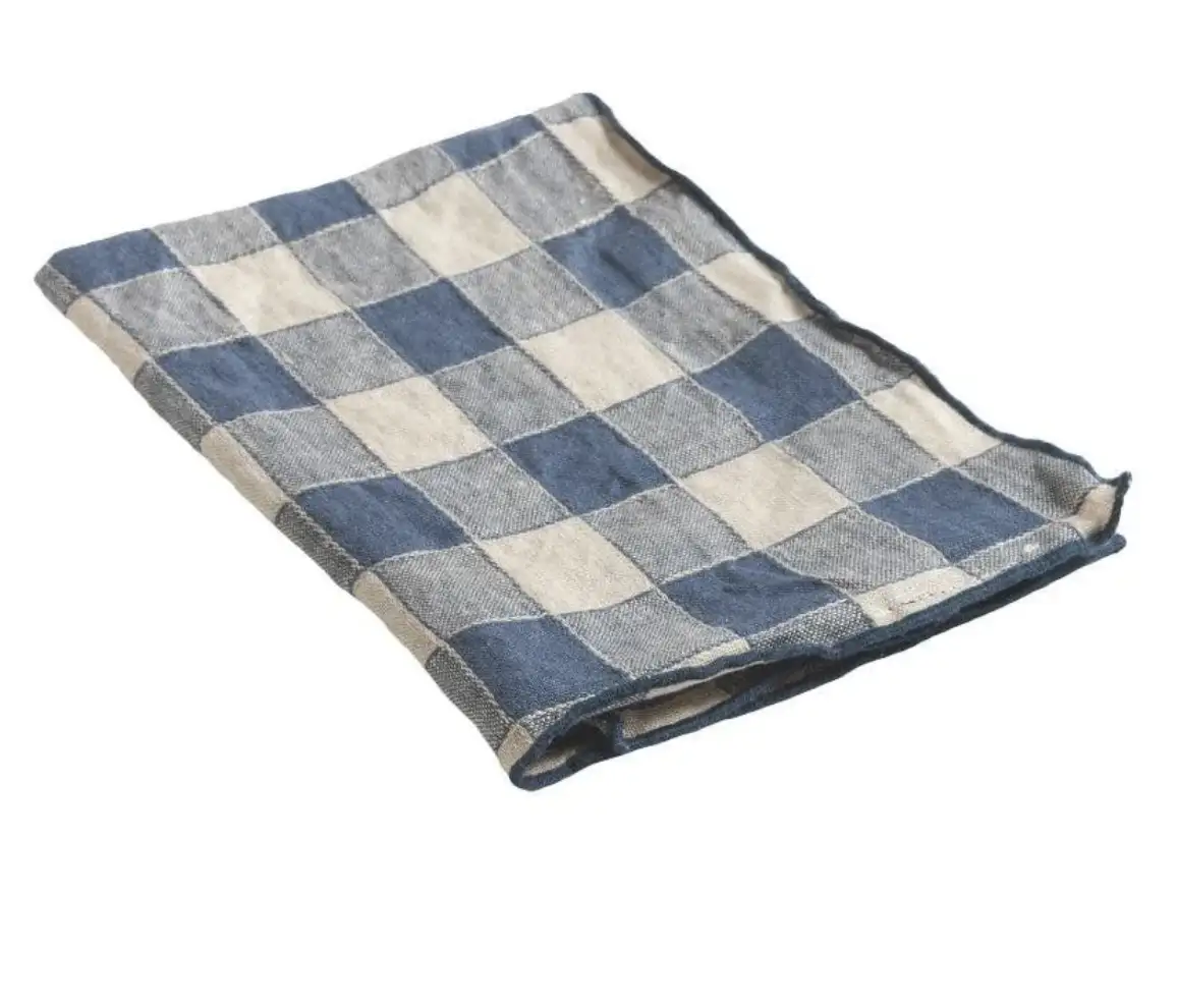 Serviette Vintage Vichy Bleu de Delft