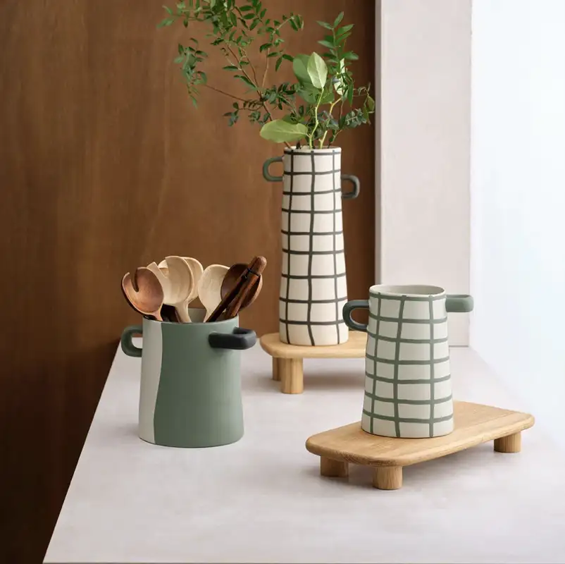 Vase Rayu Rayé eucalyptus
