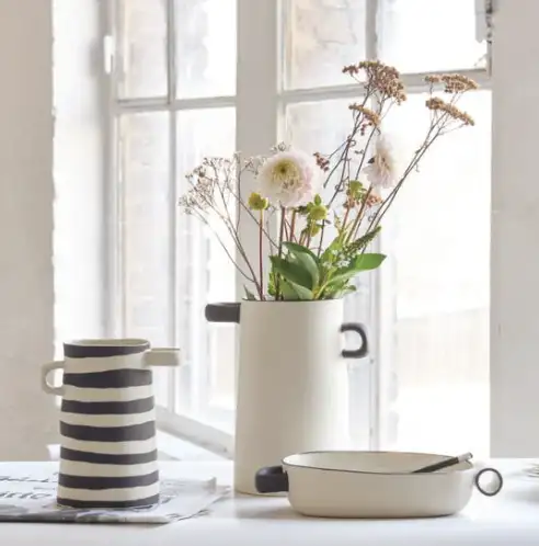 Vase Rayu à carreaux vert grès mat