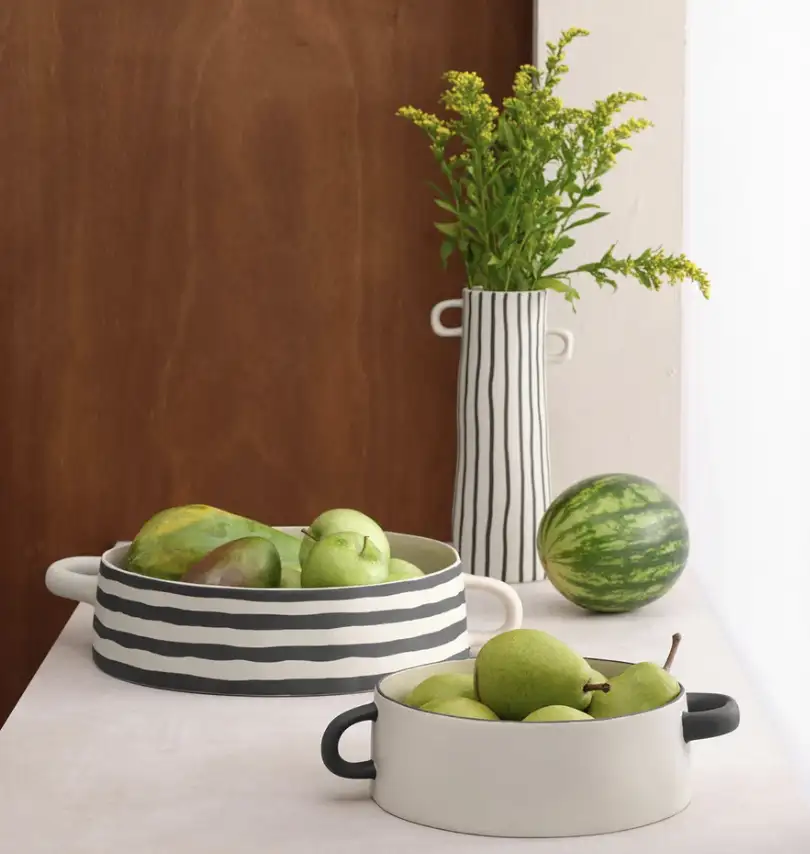 Vase Rayu à carreaux vert grès mat