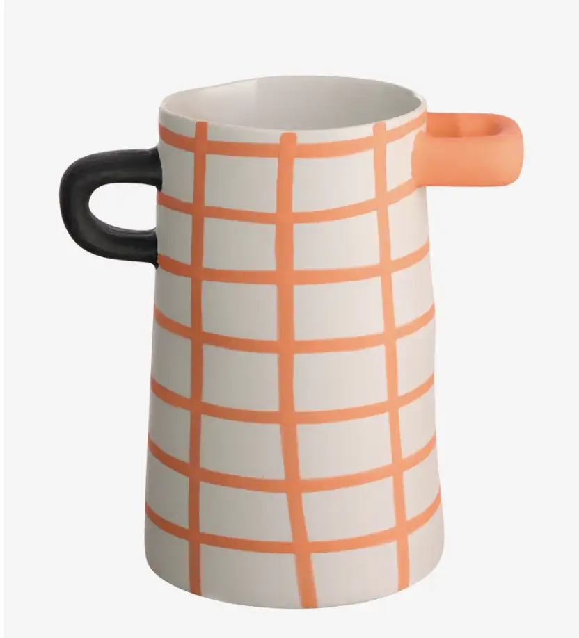 Vase Anses à carreaux Grès mat