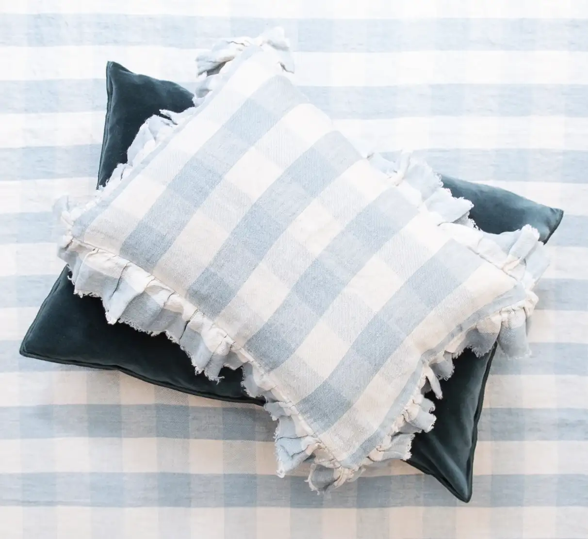 Coussin Vichy  Cottage à volants