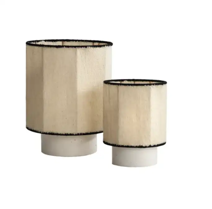 Lampe Kalé Laine Tissée Grès Blanc