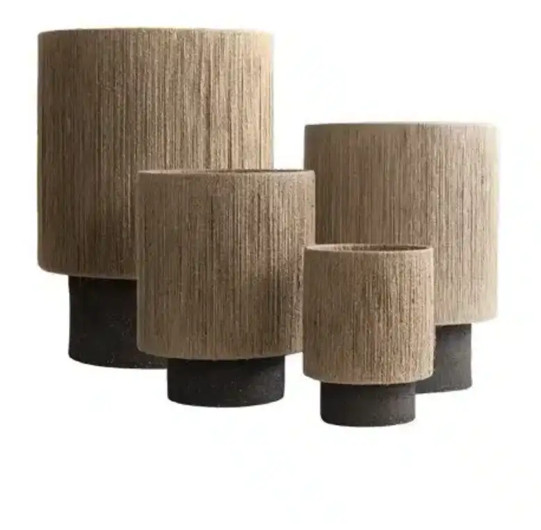 Lampe à poser Kalé en jute tendue