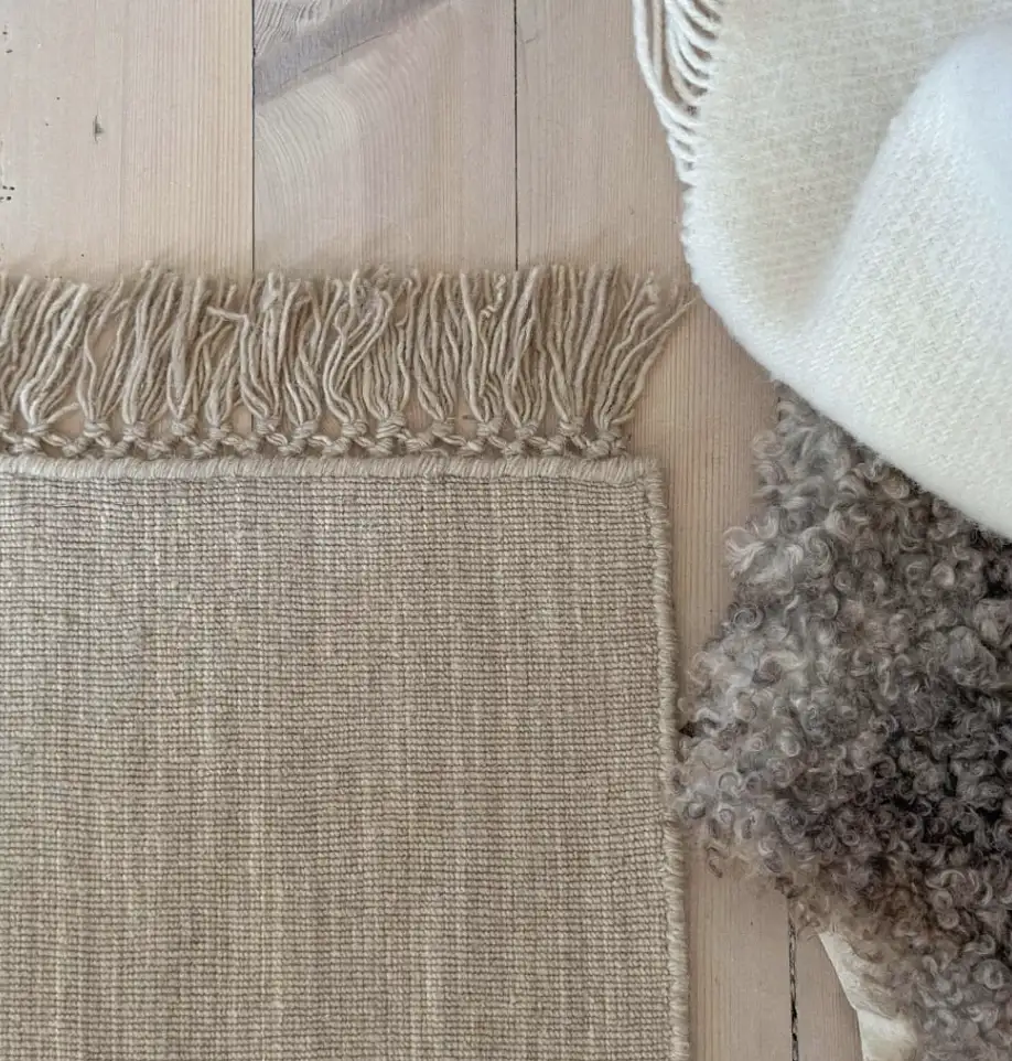 Tapis Nanda Laine Tissée mains Light beige