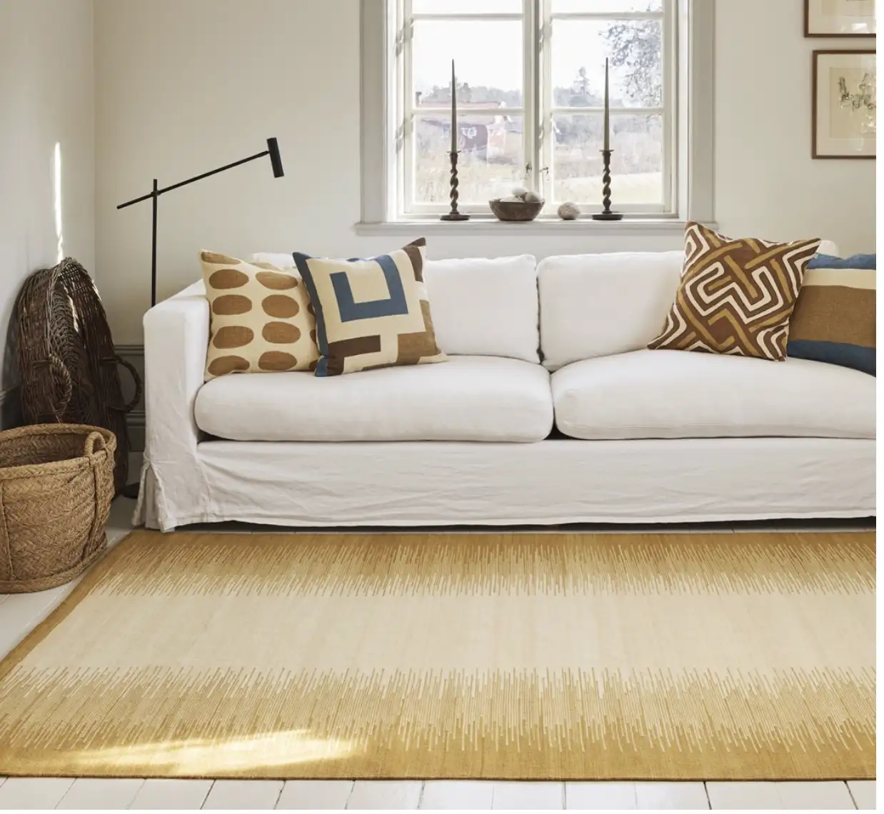 Tapis Dhurry en laine ZaZi Jaune Masala