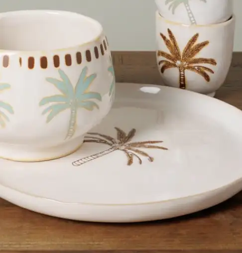 Petite Assiette Palmier Set de 4