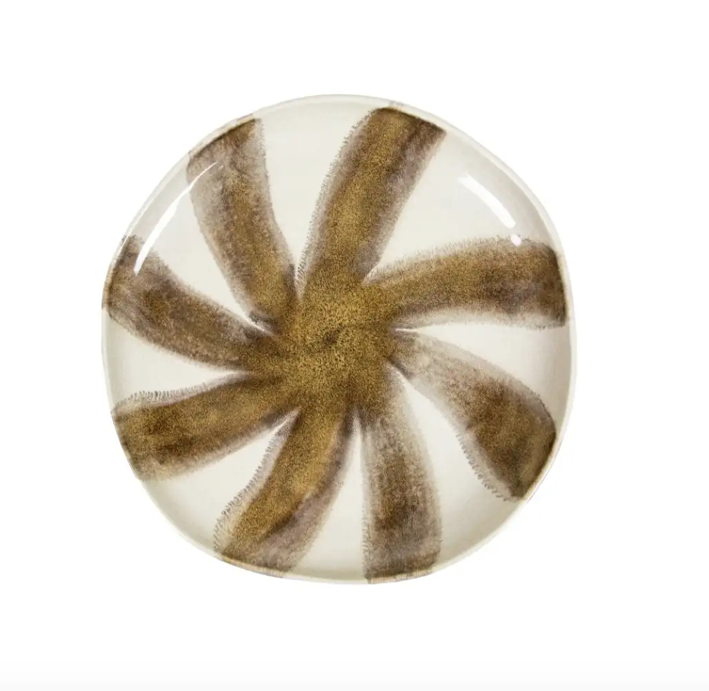 Assiette Grès Brown Spirale
